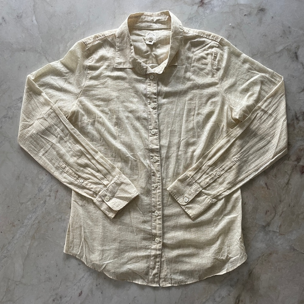 J.Crew Cream button up shirt with dainty pattern